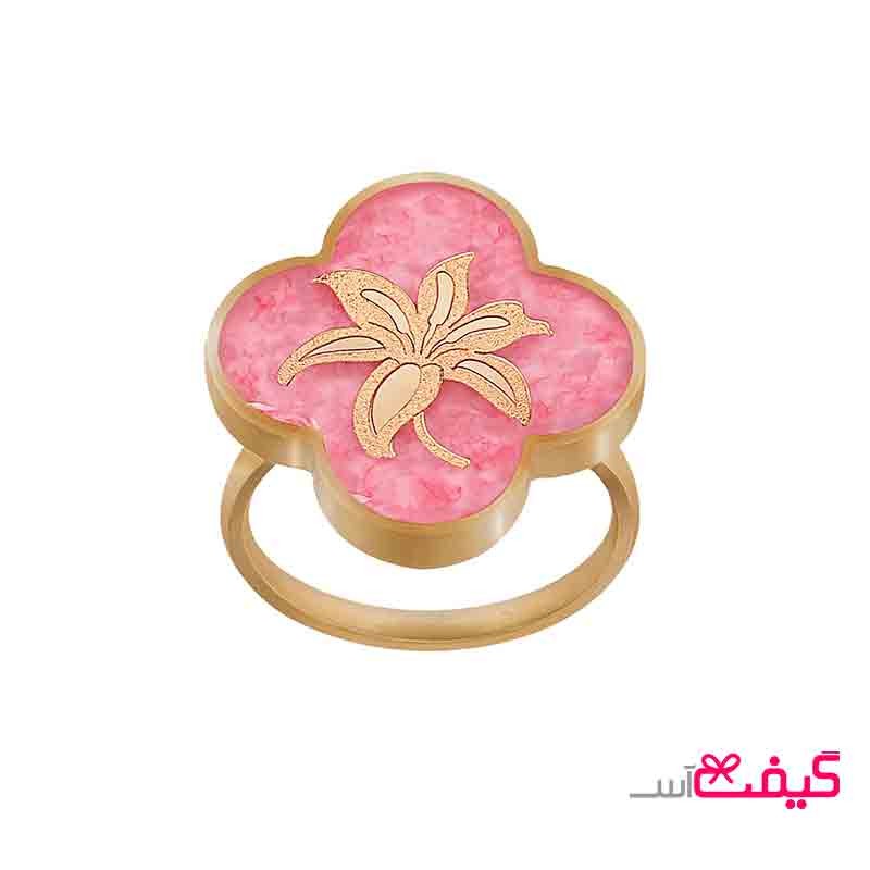 انگشتر ورق طلا طرح بهار