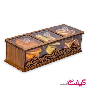 جعبه پذیرایی میوه خشک مدل 3 خونه