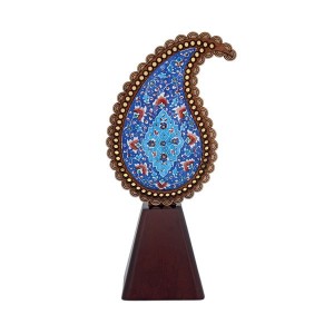 تندیس  بته جقه چوب و مینا طرح ساده